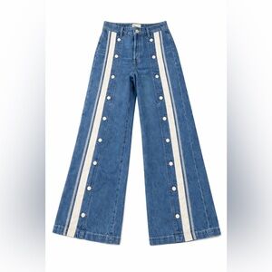 NWT Free People Wide Leg Snap Jeans – Size 26